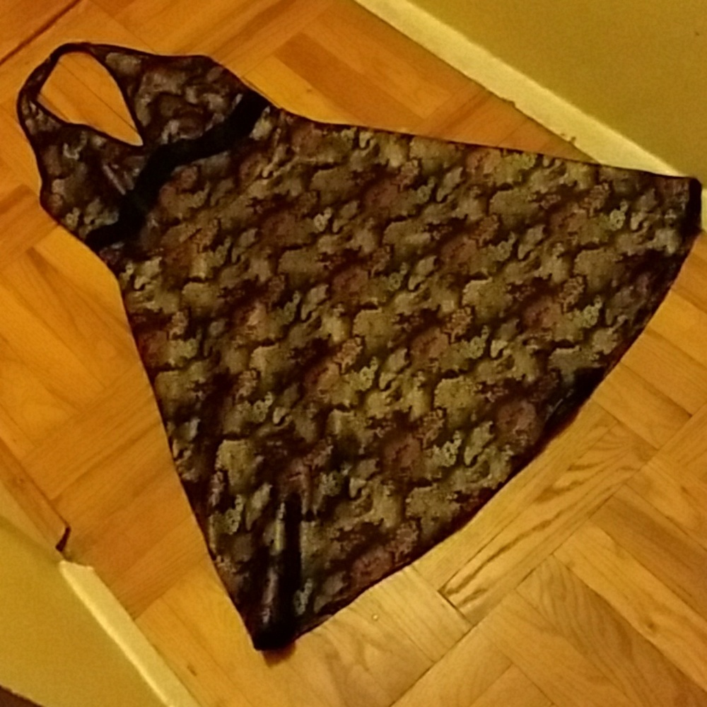 Sateen Asian inspired halter dress